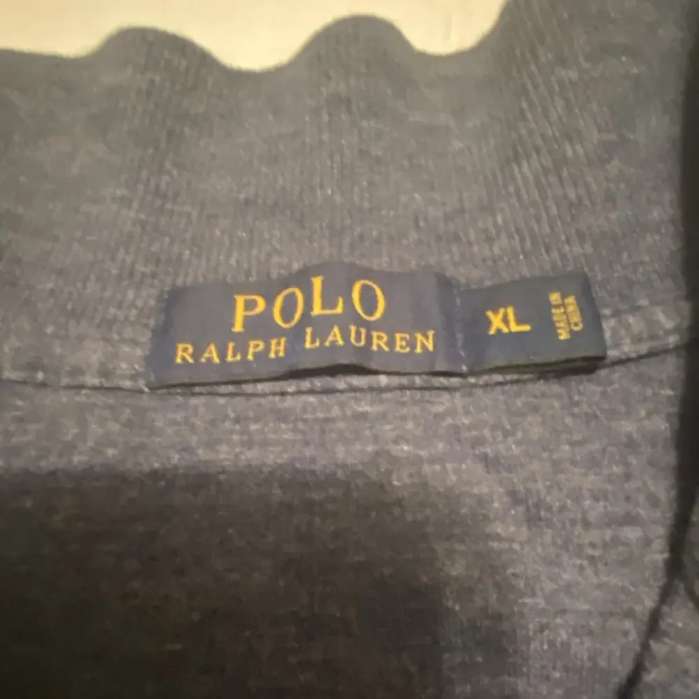 Polo Ralph Lauren Mens XL Blue 1/4 Zip Mock Neck Knit Logo Pullover Sweater